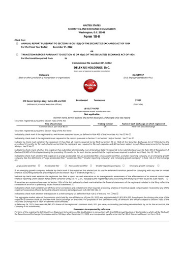 Thumbnail Delek US 10-K Annual Report 2022