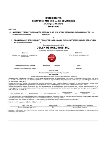 Thumbnail Delek US 10-Q Quarterly Report FY2023 
