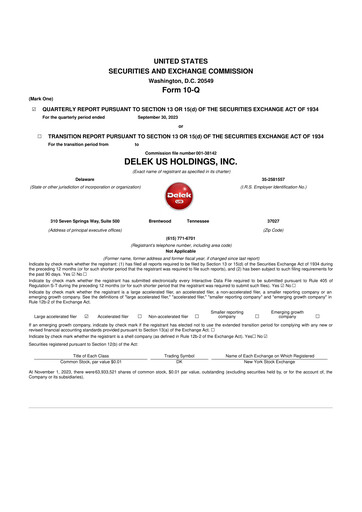 Thumbnail Delek US 10-Q Quarterly Report FY2023 