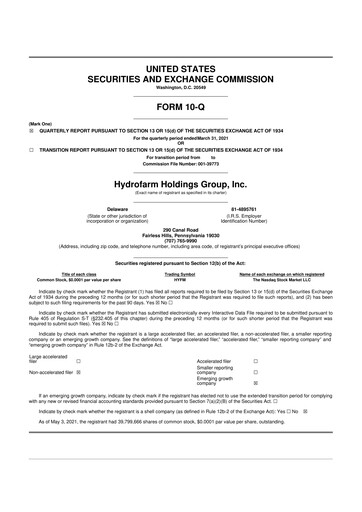 Thumbnail Hydrofarm 10-Q Quarterly Report FY2021 
