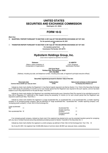 Thumbnail Hydrofarm 10-Q Quarterly Report FY2021 