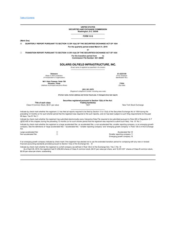 Thumbnail Solaris Energy Infrastructure 10-Q Quarterly Report FY2019 