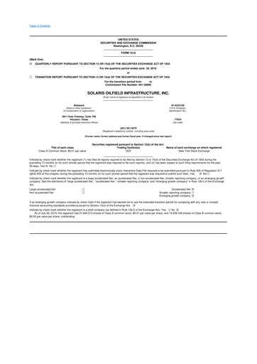 Thumbnail Solaris Energy Infrastructure 10-Q Quarterly Report FY2019 