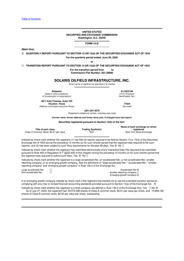 Thumbnail Solaris Energy Infrastructure 10-Q Quarterly Report FY2020 