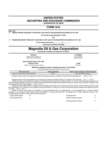 Thumbnail Magnolia Oil & Gas 10-K Annual Report 2025