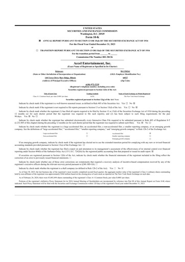 Thumbnail Accel Entertainment 10-K Annual Report 2023