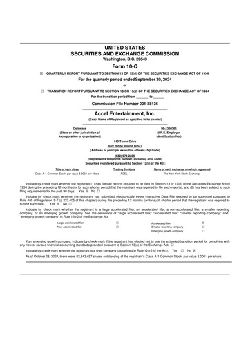 Thumbnail Accel Entertainment 10-Q Quarterly Report FY2024 