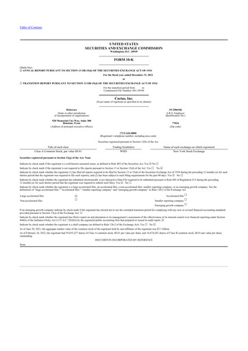 Thumbnail Cactus Inc 10-K Annual Report 2021
