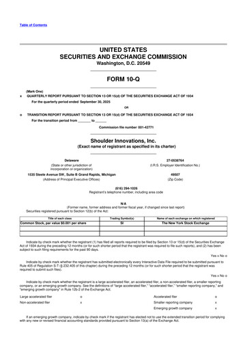 Thumbnail Shoulder Innovations 10-Q Quarterly Report FY2025 