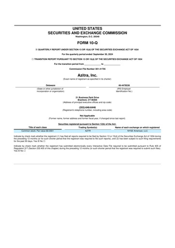 Vorschaubild Azitra 10-Q Quartalsbericht 2024 