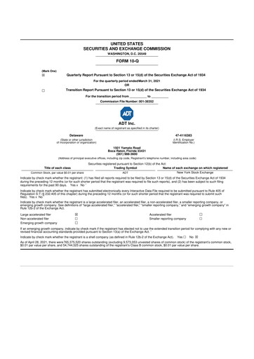 Thumbnail ADT 10-Q Quarterly Report FY2021 