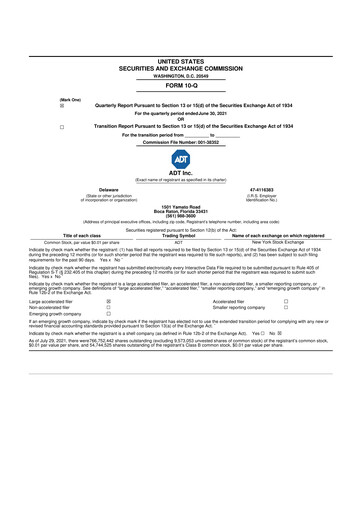 Thumbnail ADT 10-Q Quarterly Report FY2021 