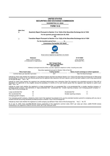 Thumbnail ADT 10-Q Quarterly Report FY2023 