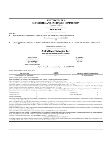 Thumbnail AbCellera
 10-K Annual Report 2023