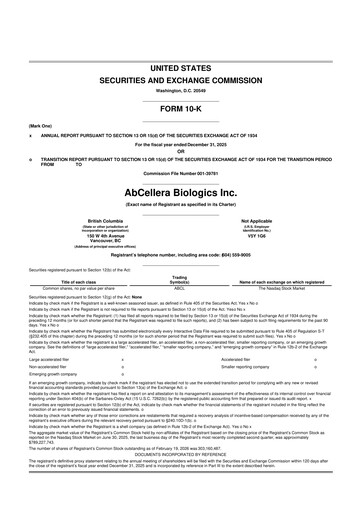 Thumbnail AbCellera
 10-K Annual Report 2025