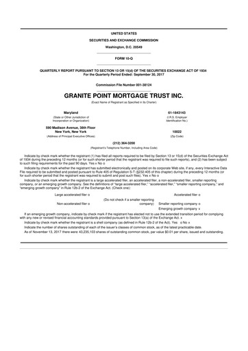 Thumbnail Granite Point Mortgage Trust 10-Q Quarterly Report FY2017 