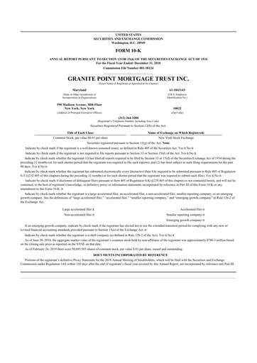 Thumbnail Granite Point Mortgage Trust 10-K Annual Report 2018