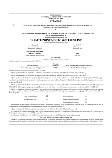 Thumbnail Granite Point Mortgage Trust 10-K Annual Report 2019