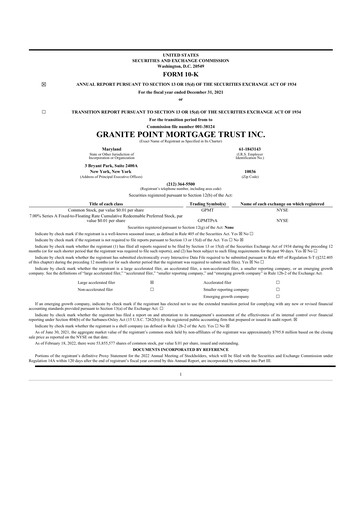 Thumbnail Granite Point Mortgage Trust 10-K Annual Report 2021