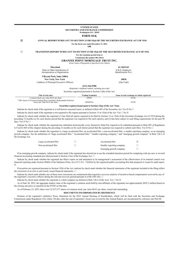 Thumbnail Granite Point Mortgage Trust 10-K Annual Report 2022
