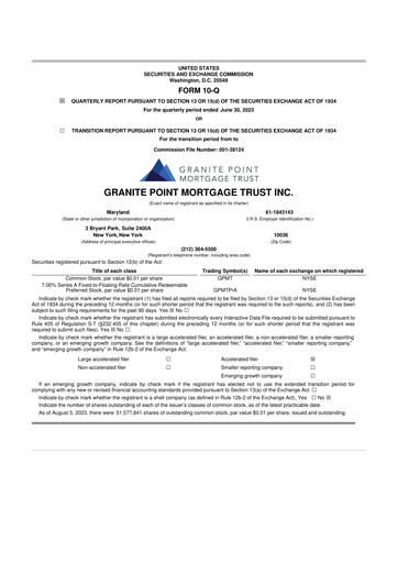 Thumbnail Granite Point Mortgage Trust 10-Q Quarterly Report FY2023 