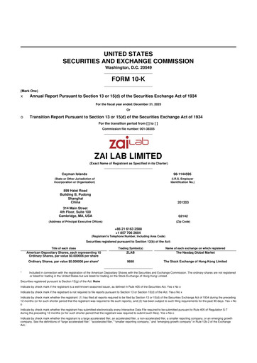 Vorschaubild Zai Lab 10-K Jahresbericht 2025