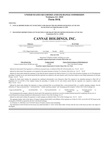 Vorschaubild Cannae Holdings
 10-K Jahresbericht 2019