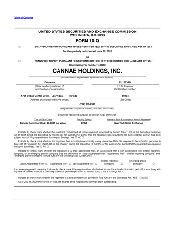 Thumbnail Cannae Holdings
 10-Q Quarterly Report FY2020 