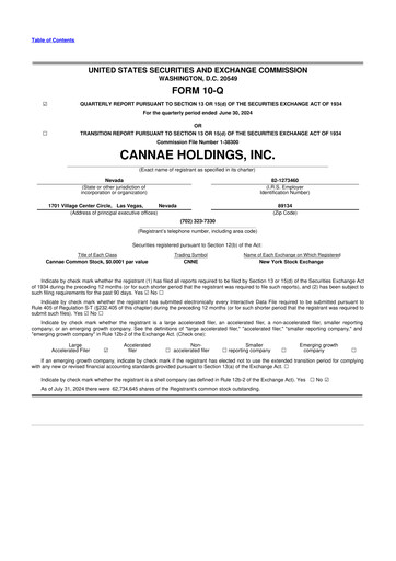 Thumbnail Cannae Holdings
 10-Q Quarterly Report FY2024 