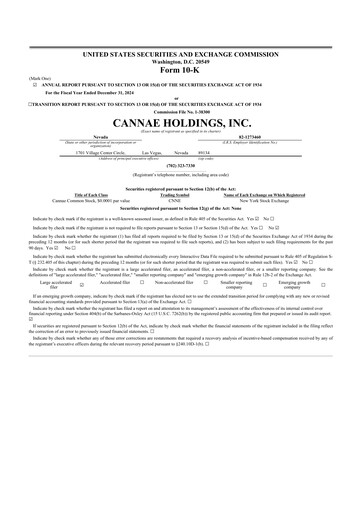 Vorschaubild Cannae Holdings
 10-K Jahresbericht 2024