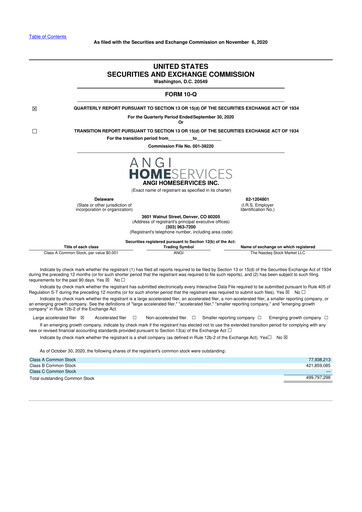Thumbnail Angi Inc. 10-Q Quarterly Report FY2020 