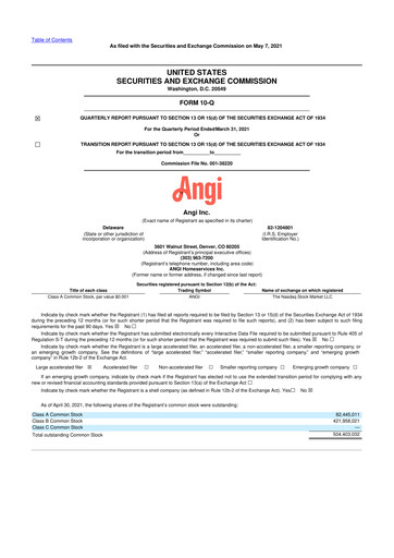 Thumbnail Angi Inc. 10-Q Quarterly Report FY2021 