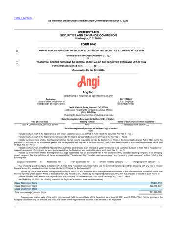Thumbnail Angi Inc. 10-K Annual Report 2021
