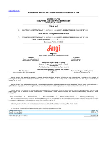 Thumbnail Angi Inc. 10-Q Quarterly Report FY2024 