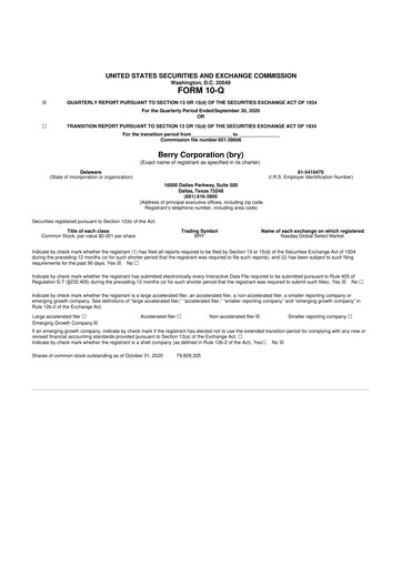 Vorschaubild Berry Corporation 10-Q Quartalsbericht 2020 