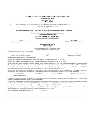 Thumbnail Berry Corporation 10-K Annual Report 2020