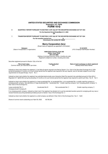 Vorschaubild Berry Corporation 10-Q Quartalsbericht 2022 