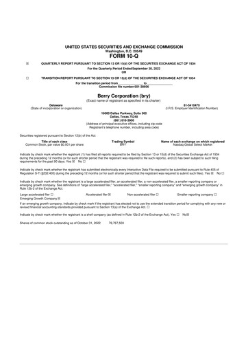 Vorschaubild Berry Corporation 10-Q Quartalsbericht 2022 