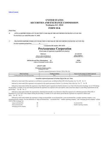 Thumbnail ProAssurance 10-K Annual Report 2020