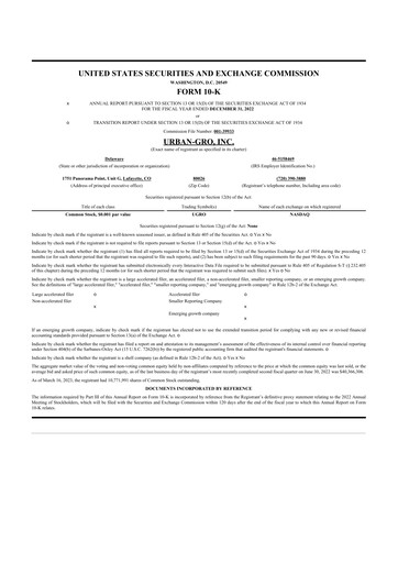 Thumbnail Urban-gro
 10-K Annual Report 2022