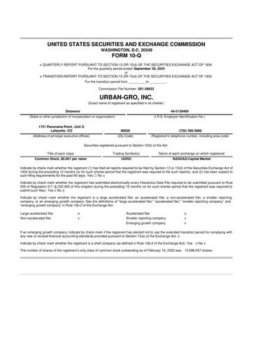 Thumbnail Urban-gro
 10-Q Quarterly Report FY2024 