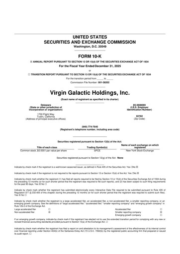Thumbnail Virgin Galactic
 10-K Annual Report 2025