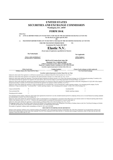 Thumbnail Elastic NV
 10-K Annual Report 2021