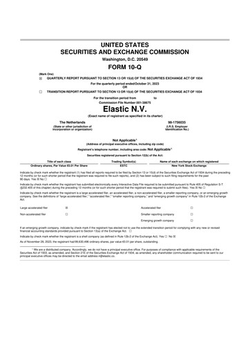 Thumbnail Elastic NV
 10-Q Quarterly Report FY2024 