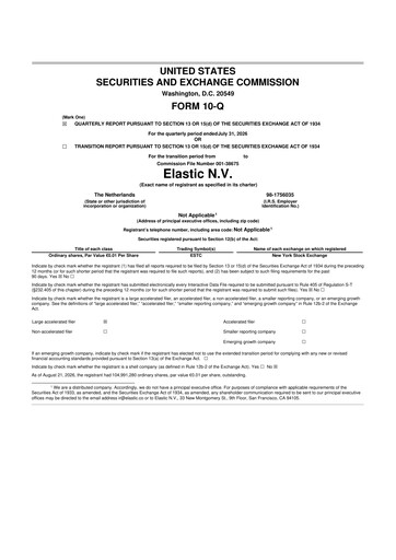 Thumbnail Elastic NV
 10-Q Quarterly Report FY2027 