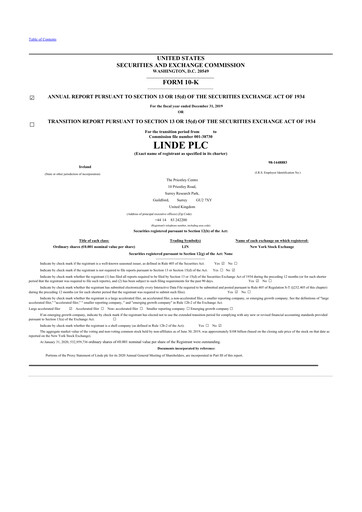 Thumbnail Linde 10-K Annual Report 2019