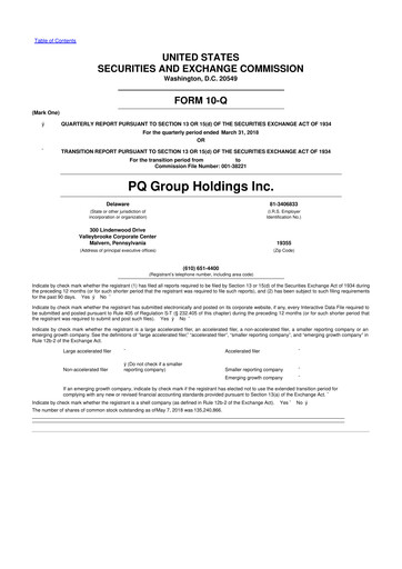 Thumbnail Ecovyst 10-Q Quarterly Report FY2018 