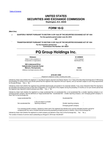 Thumbnail Ecovyst 10-Q Quarterly Report FY2018 