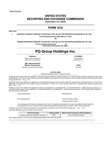 Thumbnail Ecovyst 10-Q Quarterly Report FY2019 