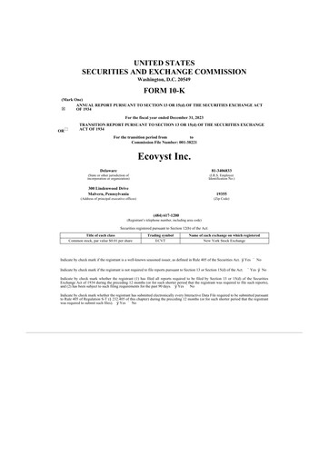 Thumbnail Ecovyst 10-K Annual Report 2023